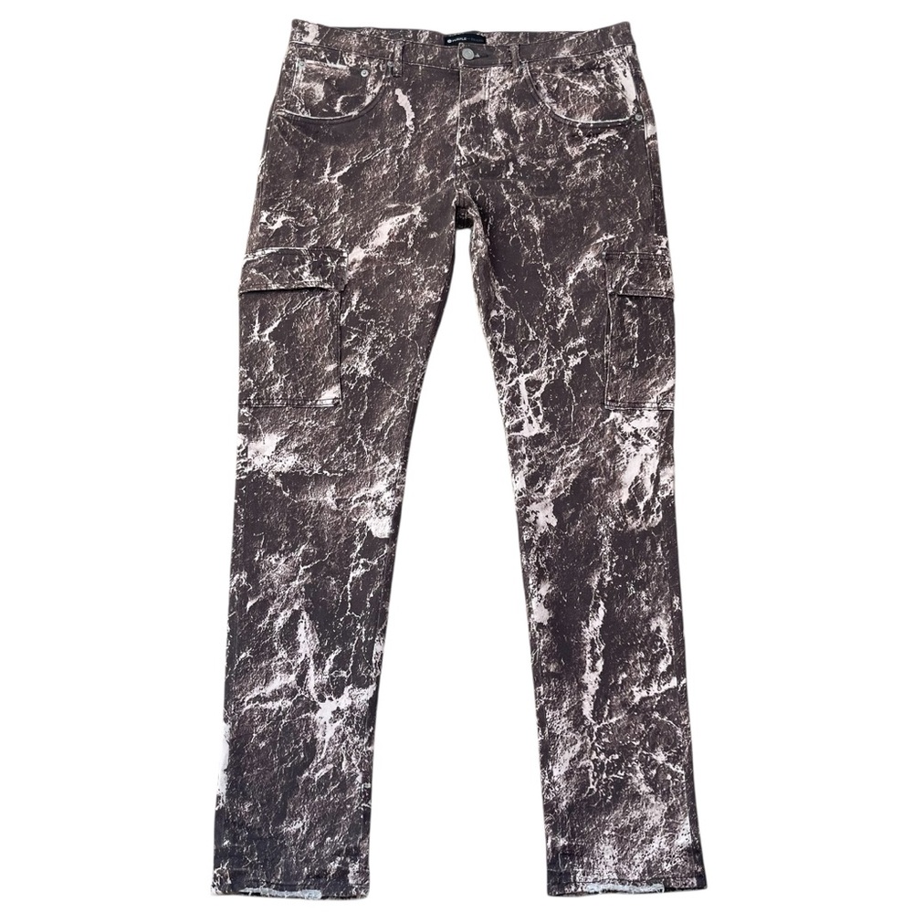 Purple Brand Men’s P002 Size 36 Stone Brown Camo Print Slim Straight Cargo Pants